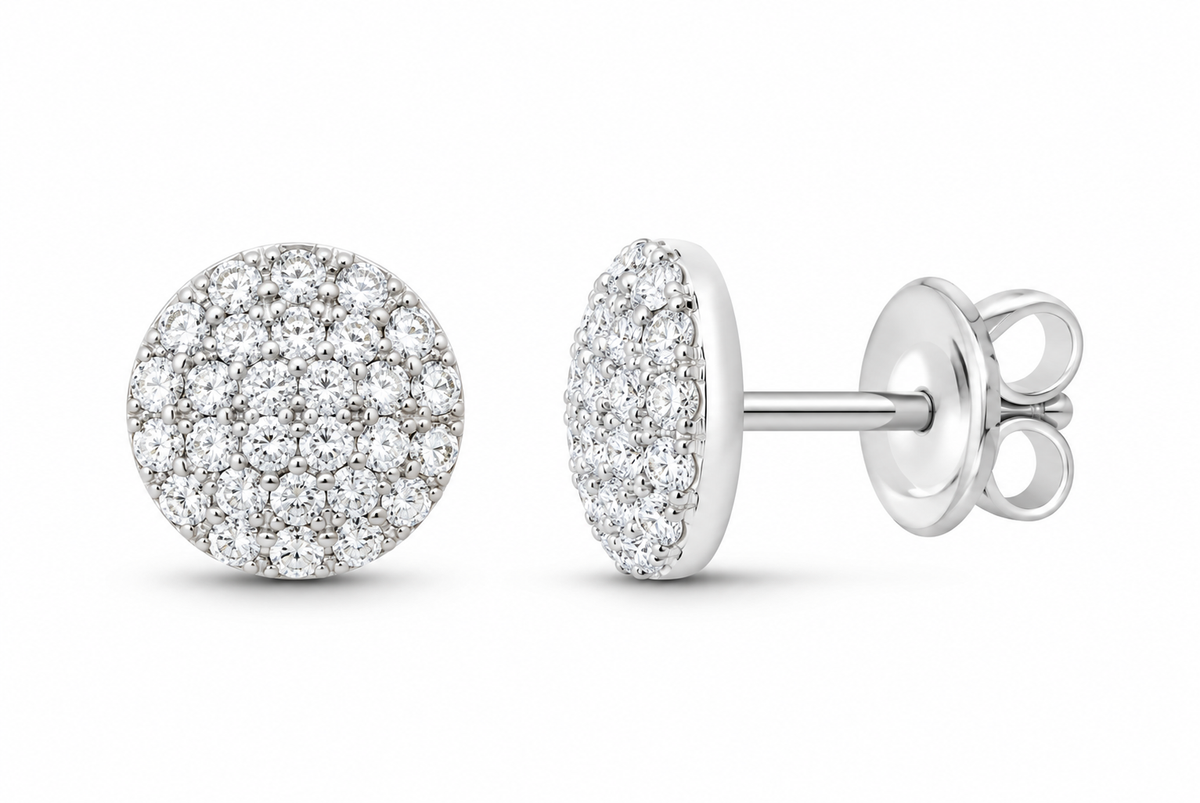 White 3/8 CTW lab-grown diamond round stud earrings SKU 17373