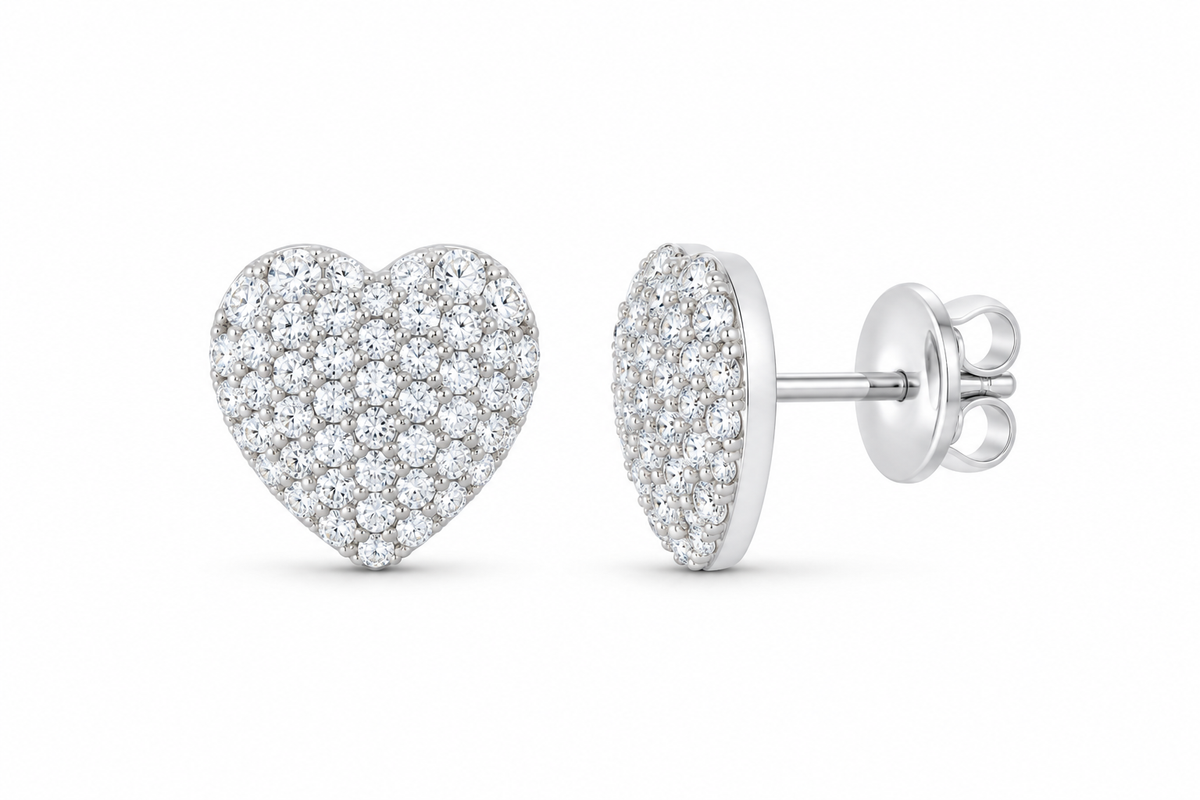 White 3/4 CTW lab-grown diamond heart stud earrings SKU 17385