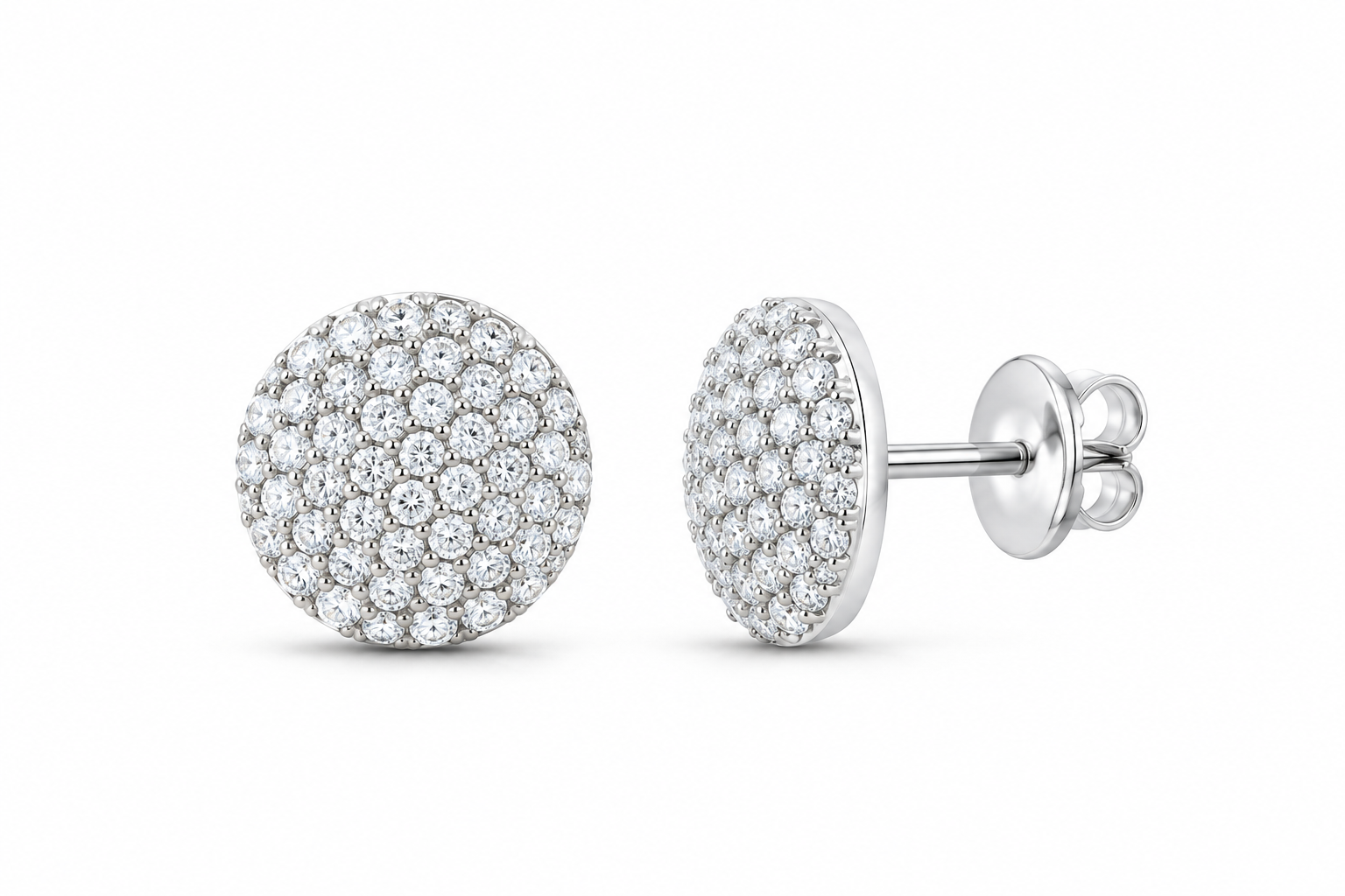 White 3/4 CTW lab-grown diamond round stud earrings SKU 17391
