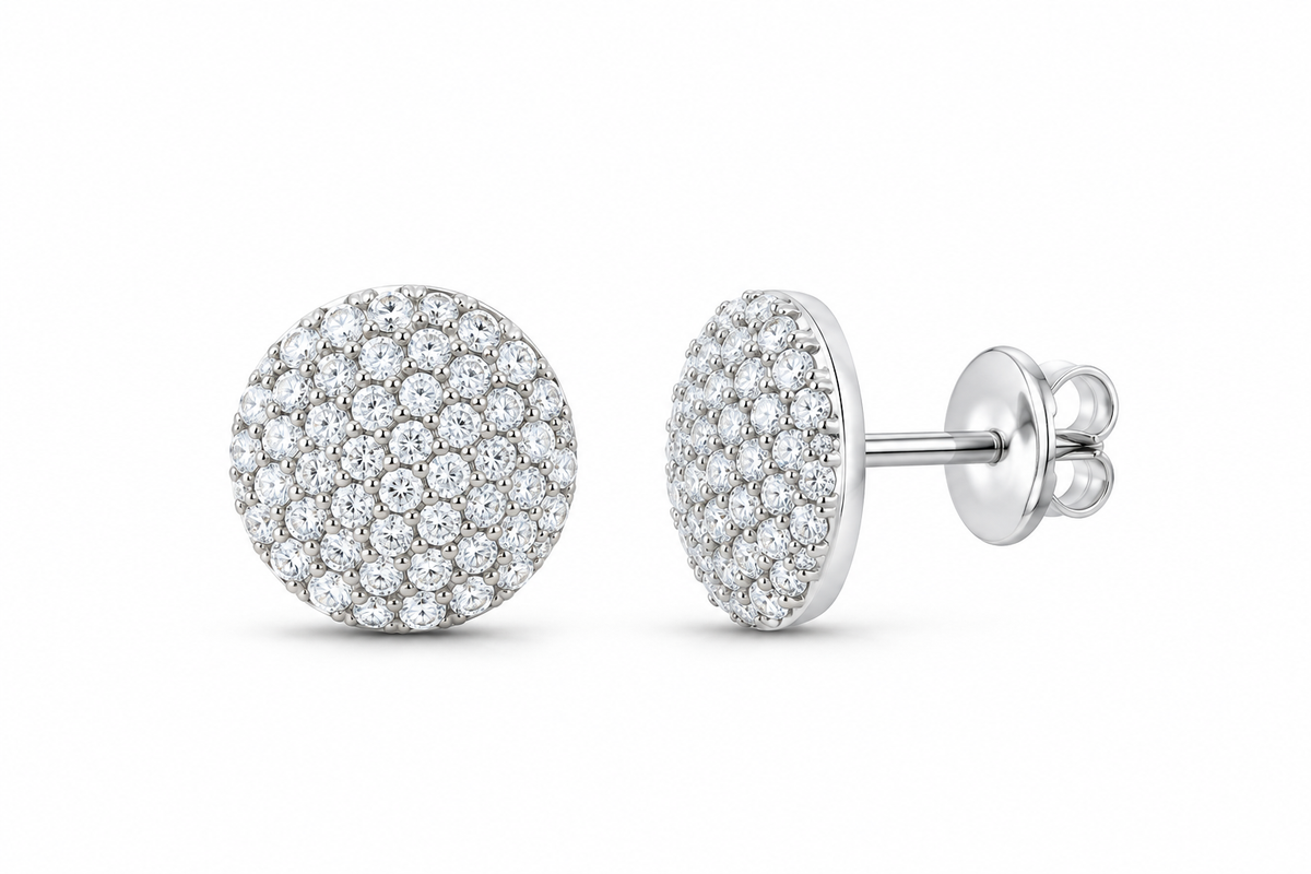 White 3/4 CTW lab-grown diamond round stud earrings SKU 17391