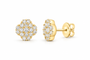 Yellow 1/5 CTW lab-grown diamond clover stud earrings SKU 17402