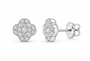 White 1/5 CTW lab-grown diamond clover stud earrings SKU 17403