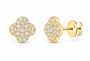 Yellow 1/2 CTW lab-grown diamond clover stud earrings SKU 17426