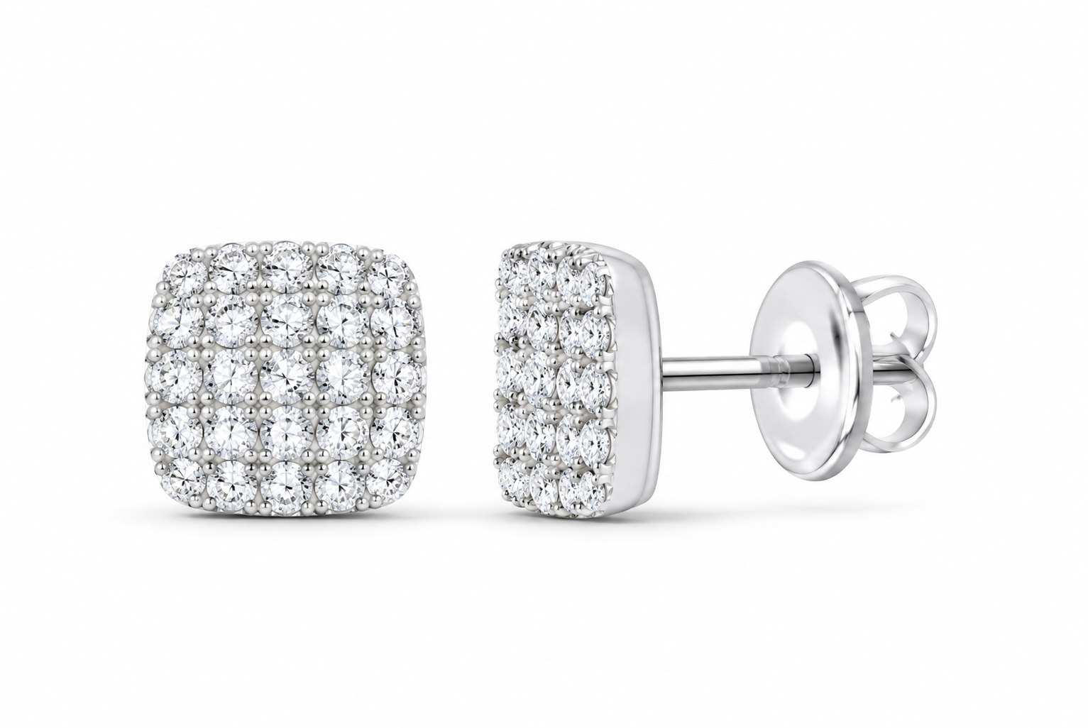 White 1/3 CTW lab-grown diamond cushion stud earrings SKU 17445