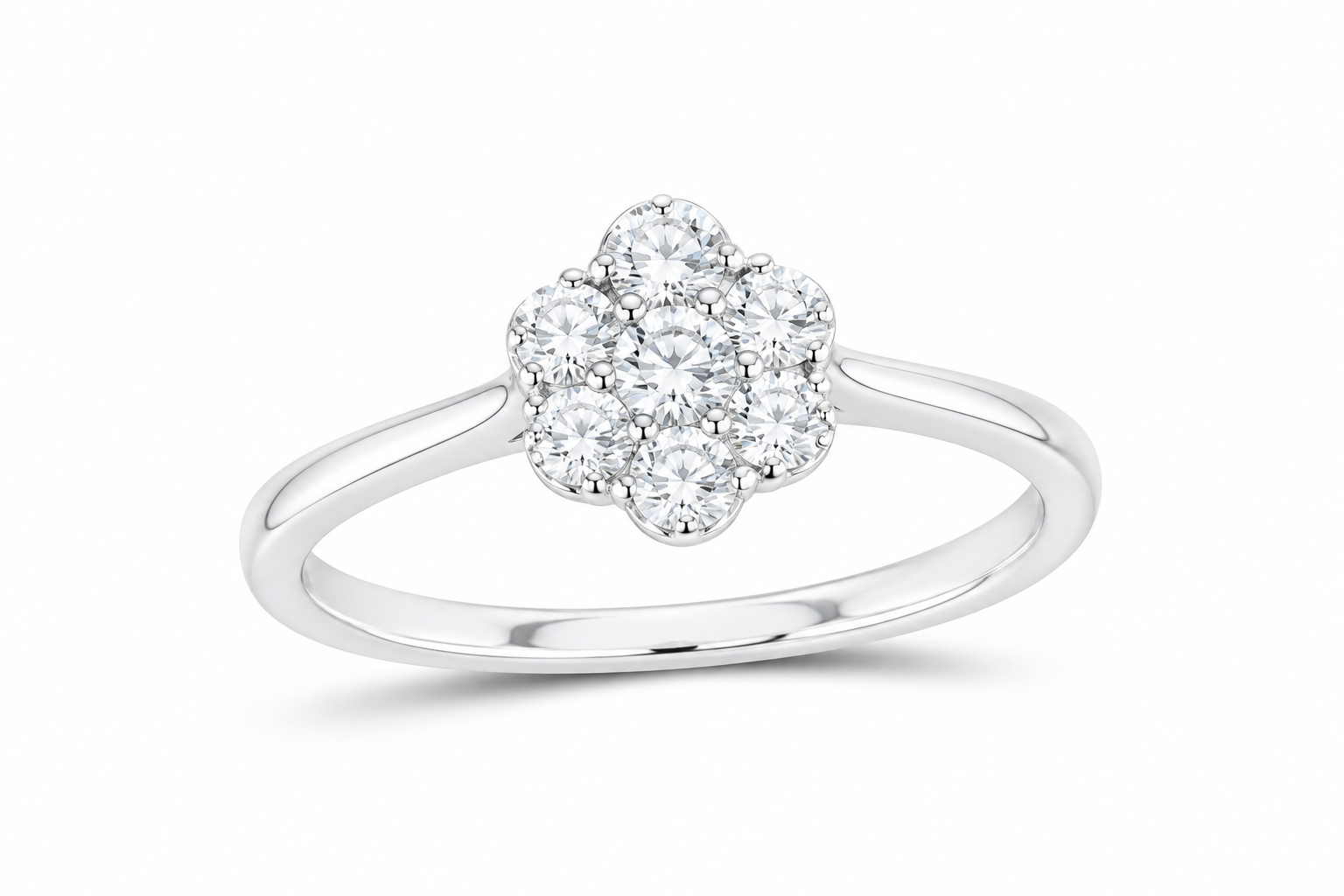 Lab-grown diamond ring SKU 14391 — white gold