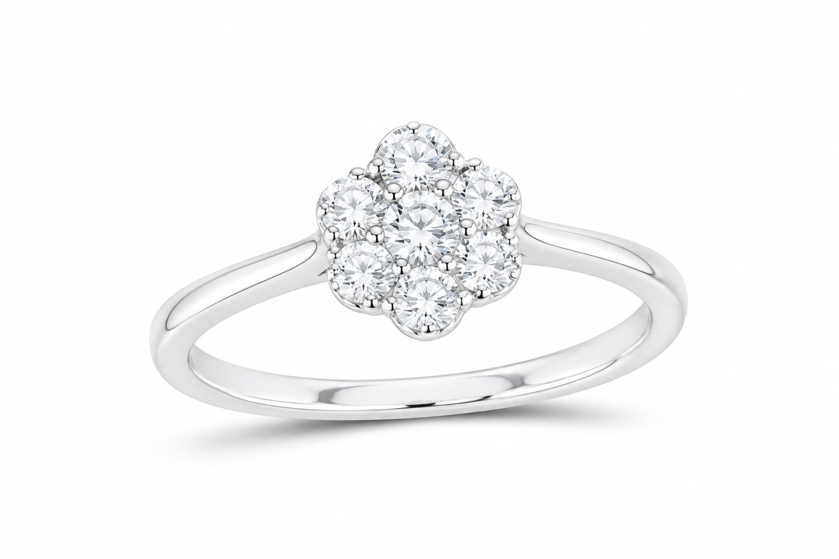 Lab-grown diamond ring SKU 14391 — white gold