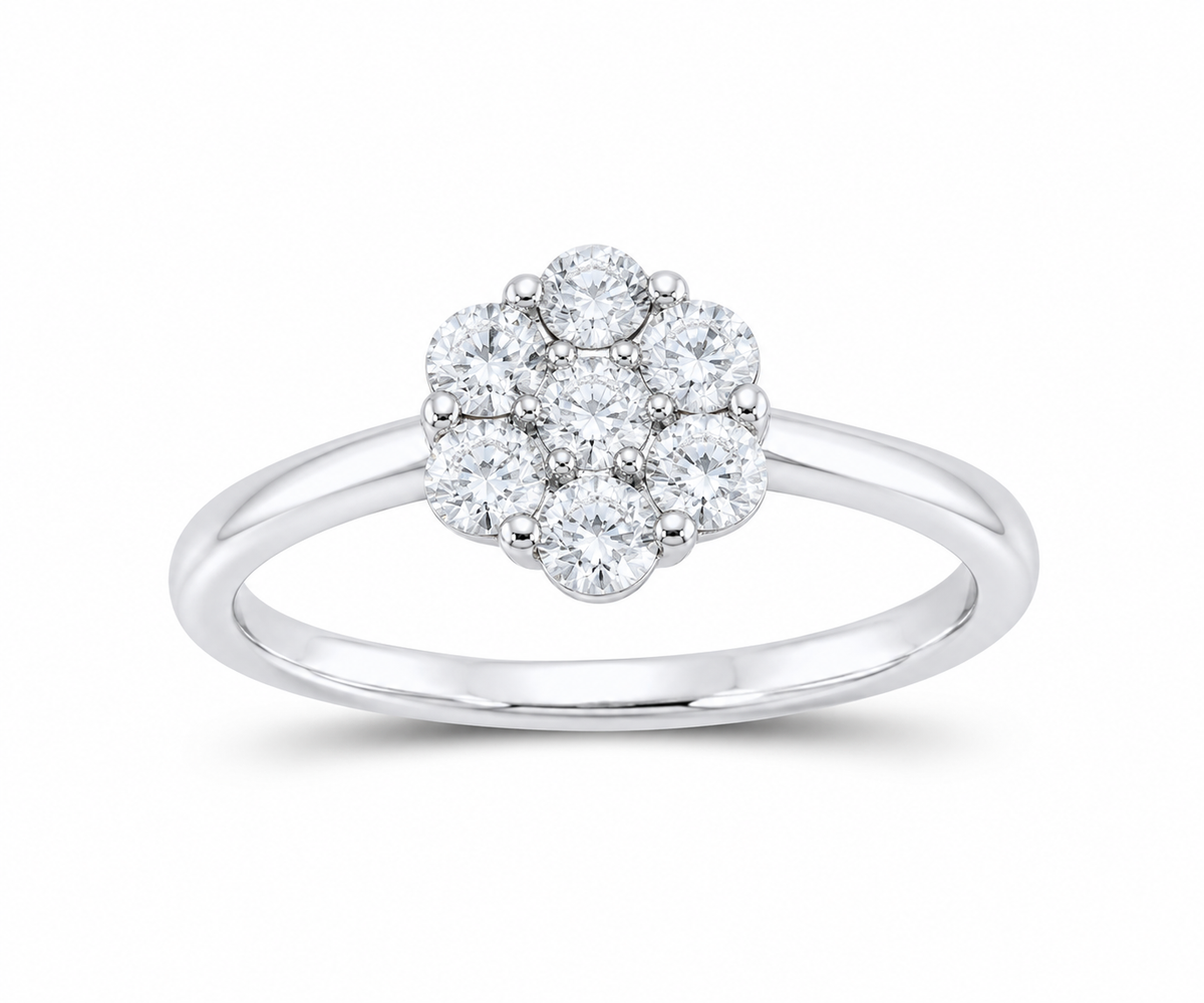 Lab-grown diamond ring SKU 14401 — white gold