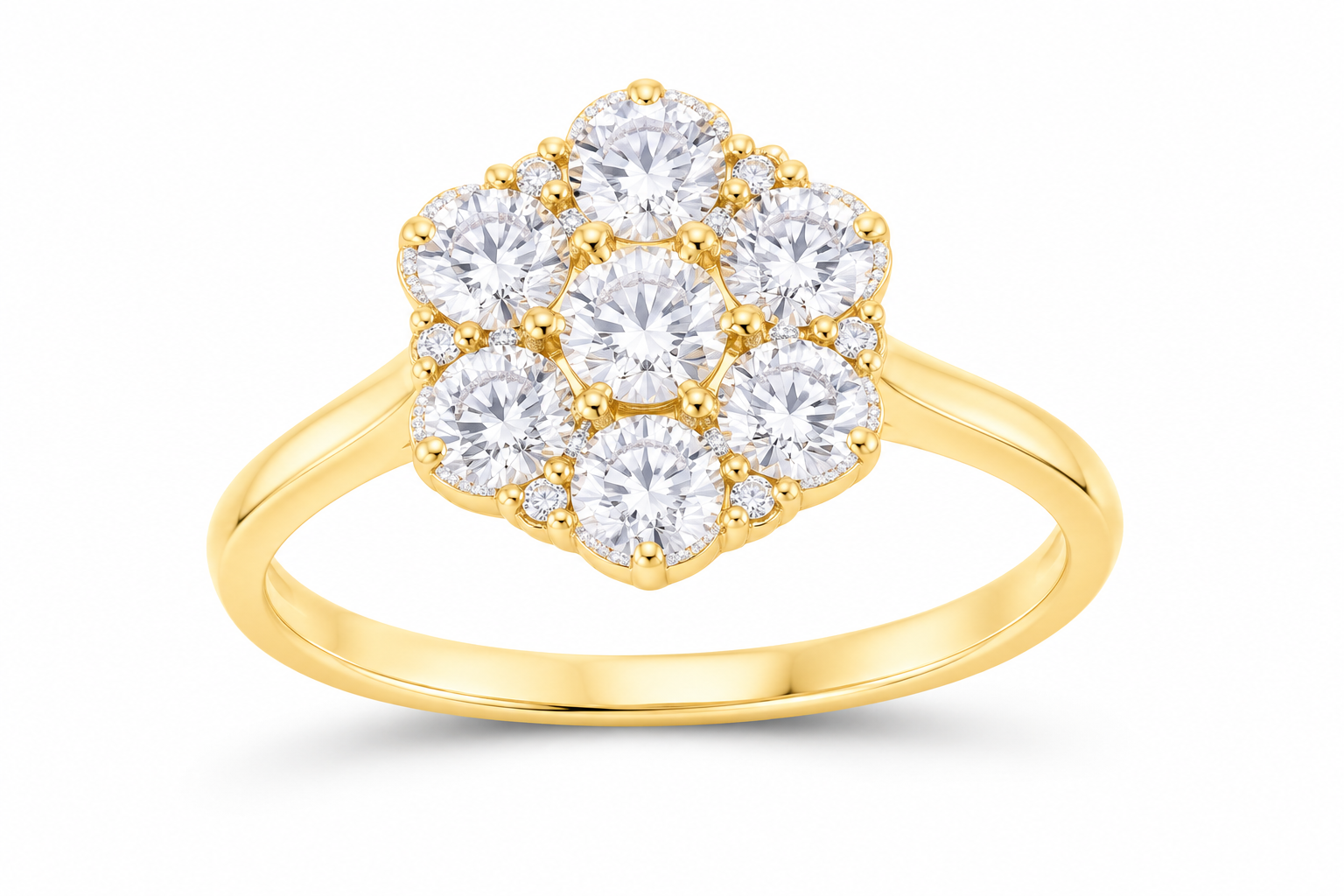 Lab-grown diamond ring SKU 14404 — yellow gold