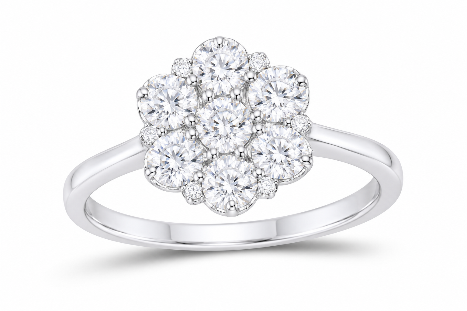 Lab-grown diamond ring SKU 14405 — white gold