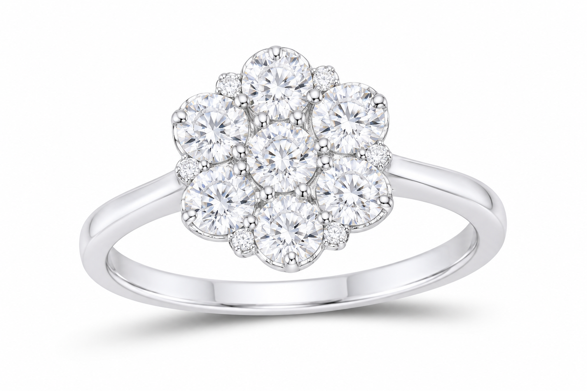 Lab-grown diamond ring SKU 14405 — white gold