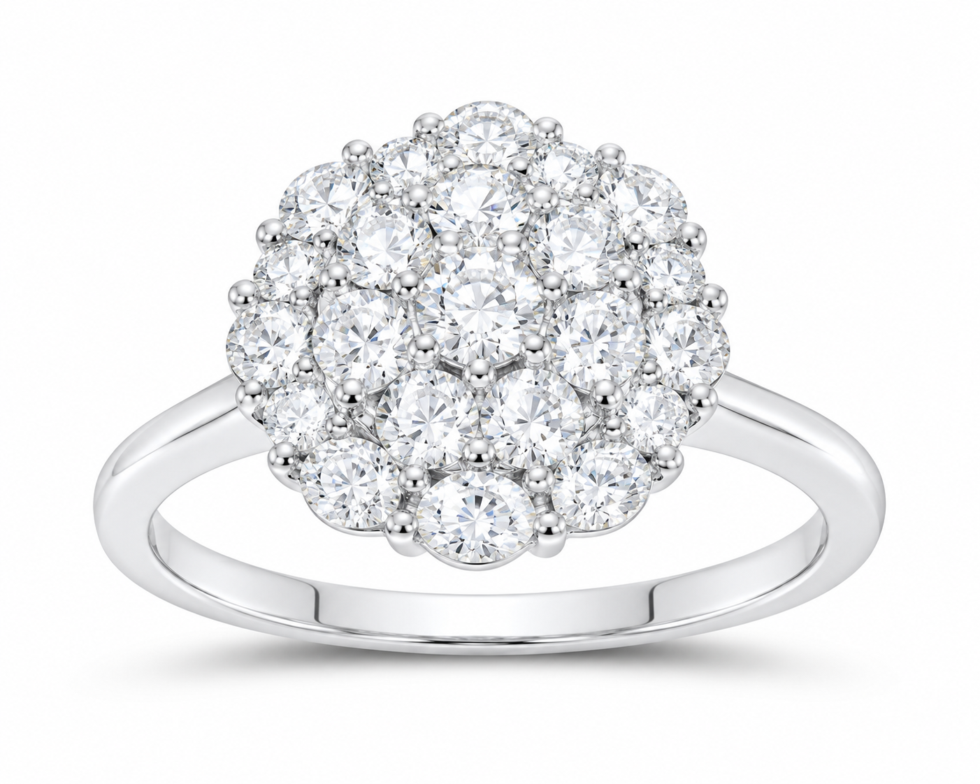 Lab-grown diamond ring SKU 14411 — white gold
