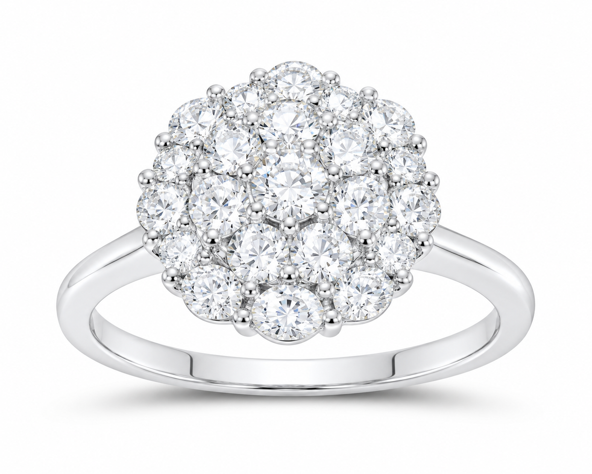 Lab-grown diamond ring SKU 14411 — white gold