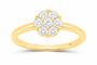 10K yellow gold lab-grown diamond flower ring, supplier SKU 16325