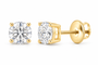 10K yellow gold round solitaire diamond stud earrings, SKU 15341