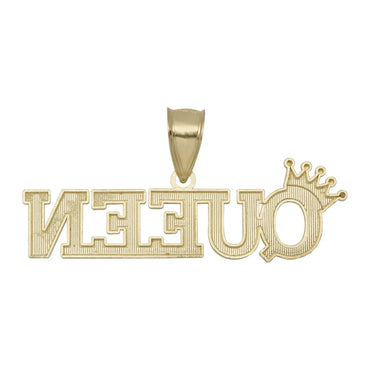 10k Gold "Queen" Pendant