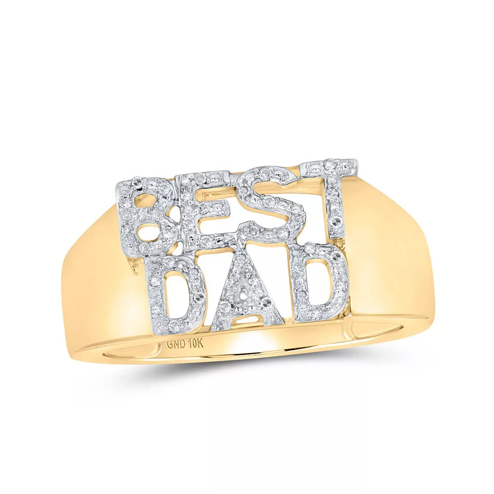 10k Gold 1/10 ct Diamond BEST DAD Ring