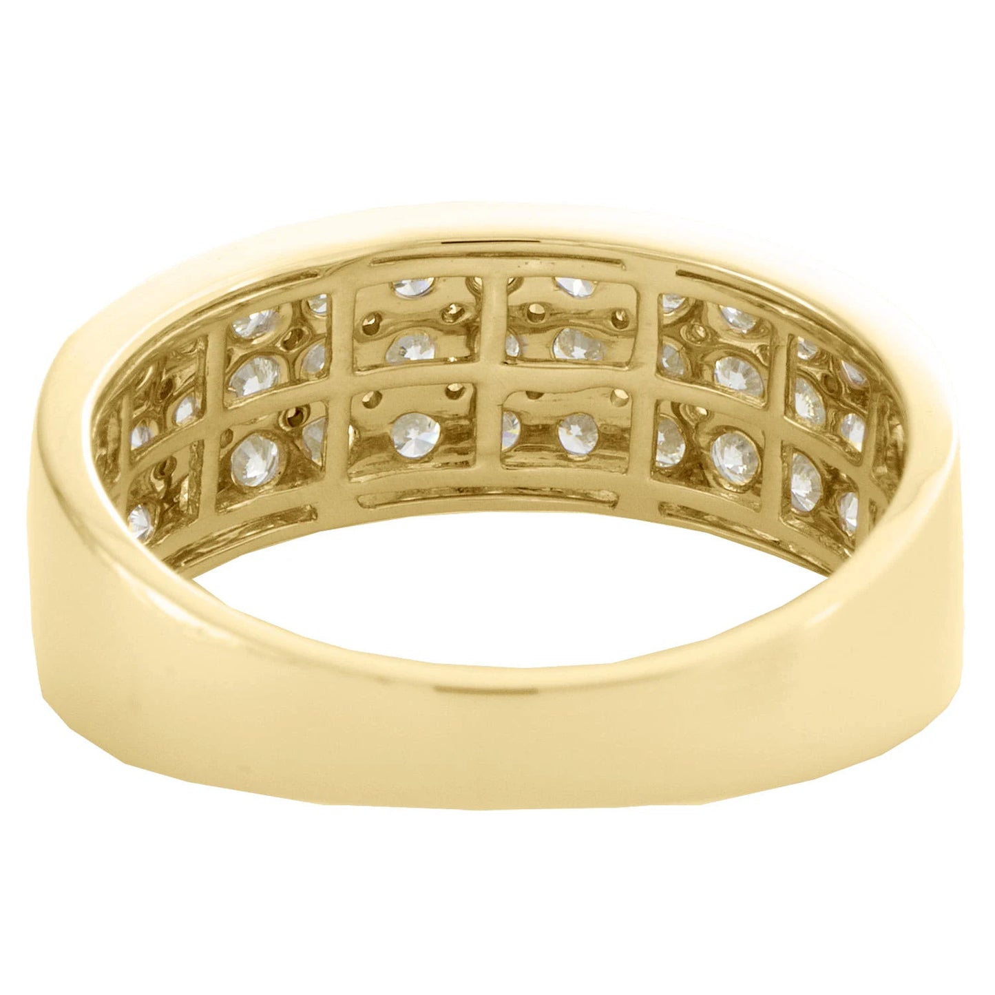 14k Gold 1.5 ct Diamond Mens Wedding Band