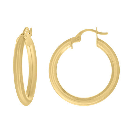 10kt Yellow Gold Women's Round Tube Hoop Earrings