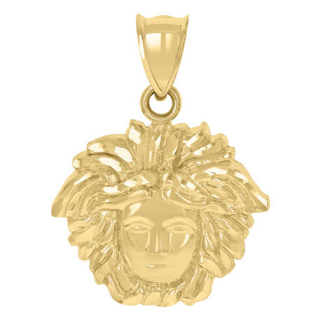 10kt Yellow Gold Men's Medusa Egyptian Pendant