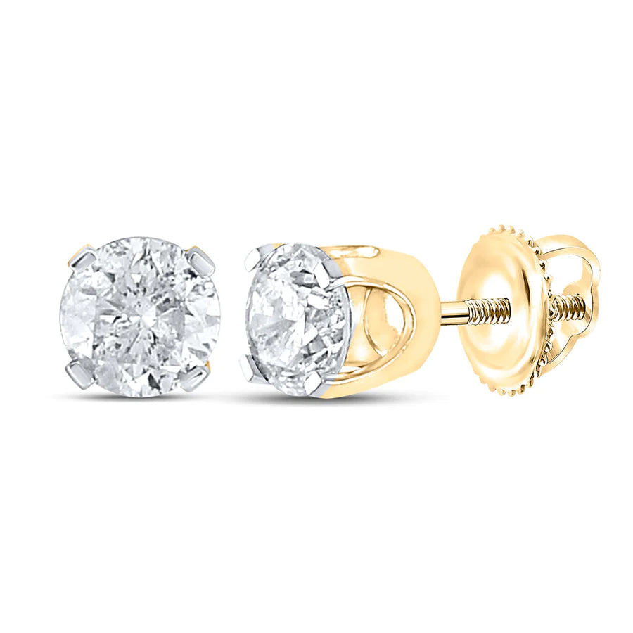 14kt Yellow Gold 3/4 ct Diamond Stud Earrings