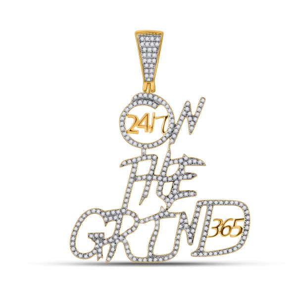 10K Yellow Gold On The Grind 24/7 1ct Diamond Pendant