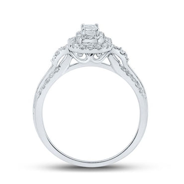 14kt White Gold 1/2 ct Emerald Diamond Ring
