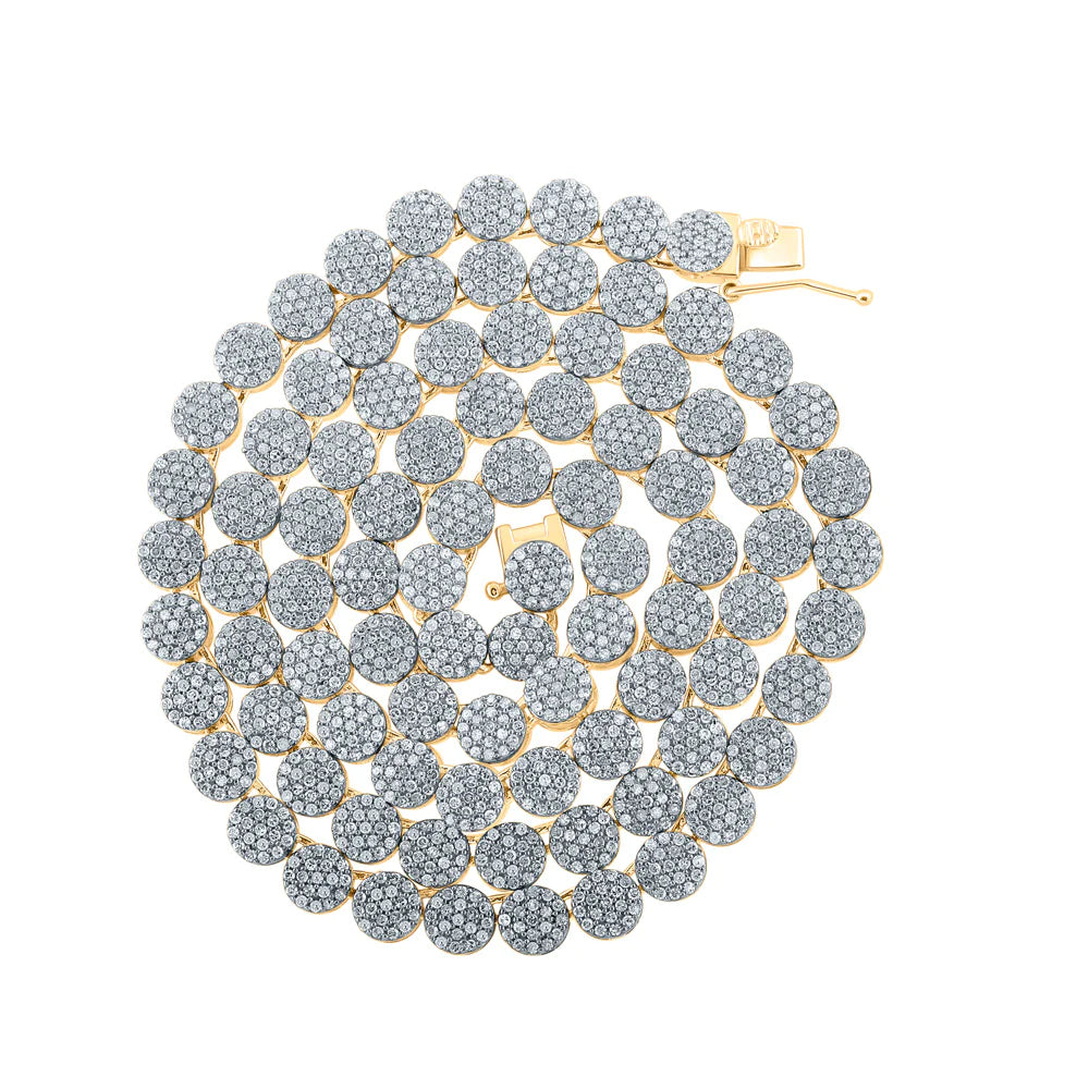 10kt Gold Round 7 ct Diamond Link Chain