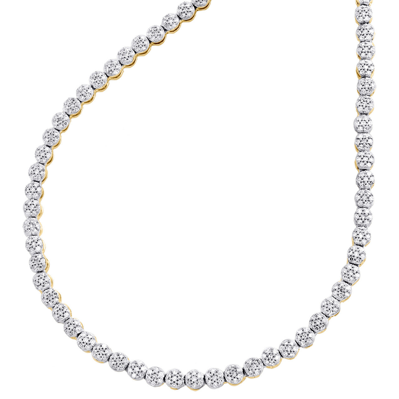 10kt Gold Round 7 ct Diamond Link Chain