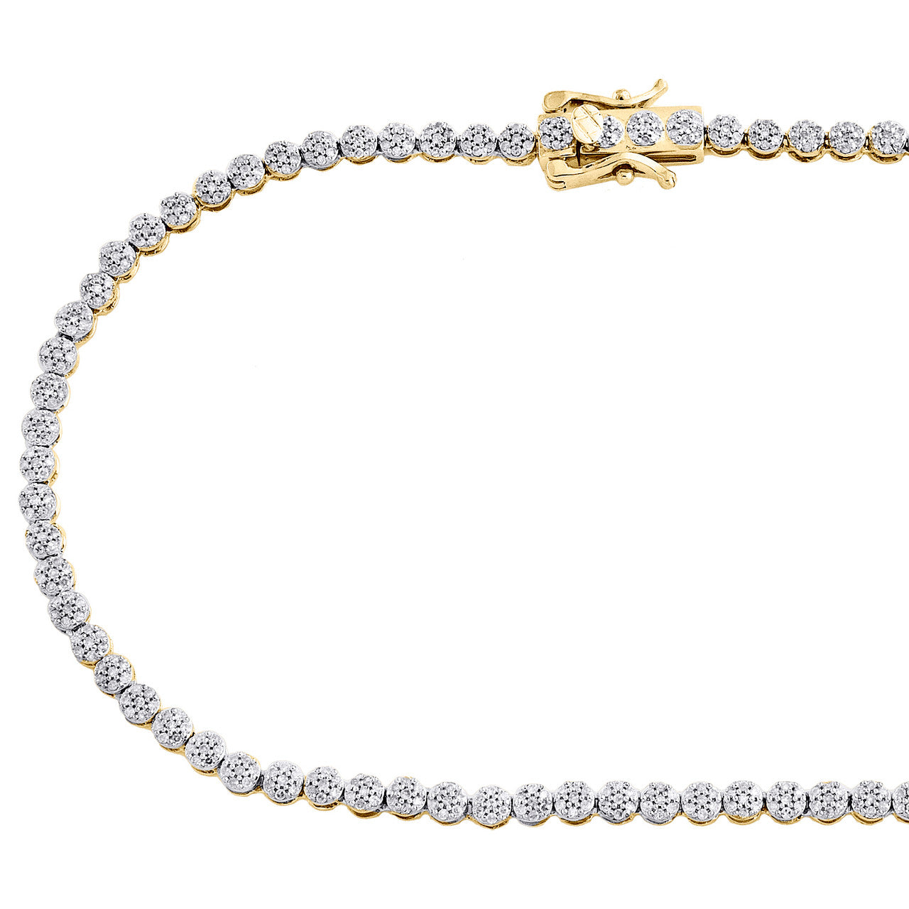 10kt Gold Round 7 ct Diamond Link Chain