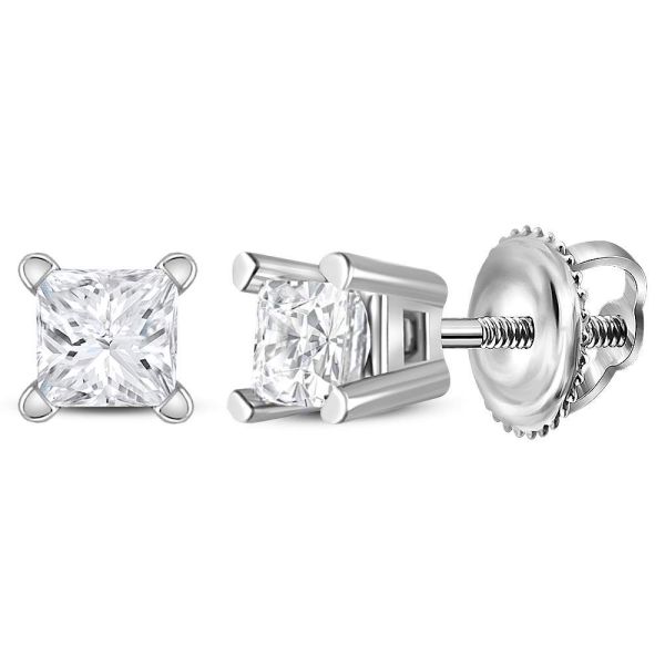 14kt White Gold 1/6 ct Diamond Stud Earrings