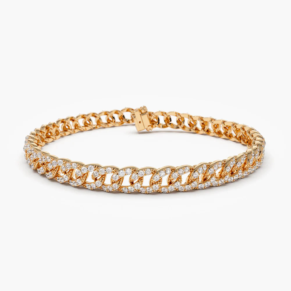 10kt Gold 2ct Diamond Cuban Bracelet