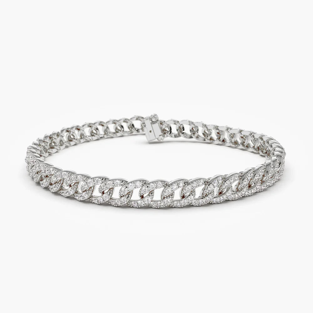 10kt Gold 2ct Diamond Cuban Bracelet