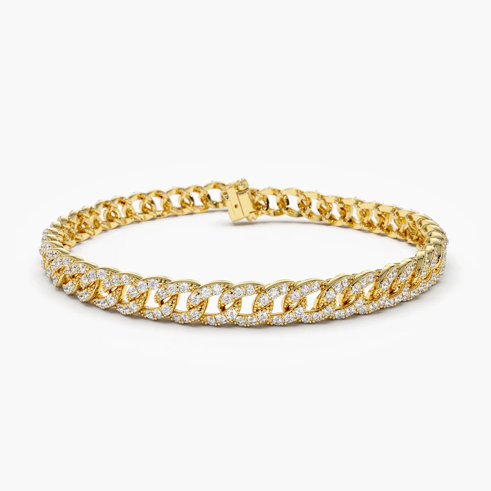 10kt Gold 2ct Diamond Cuban Bracelet