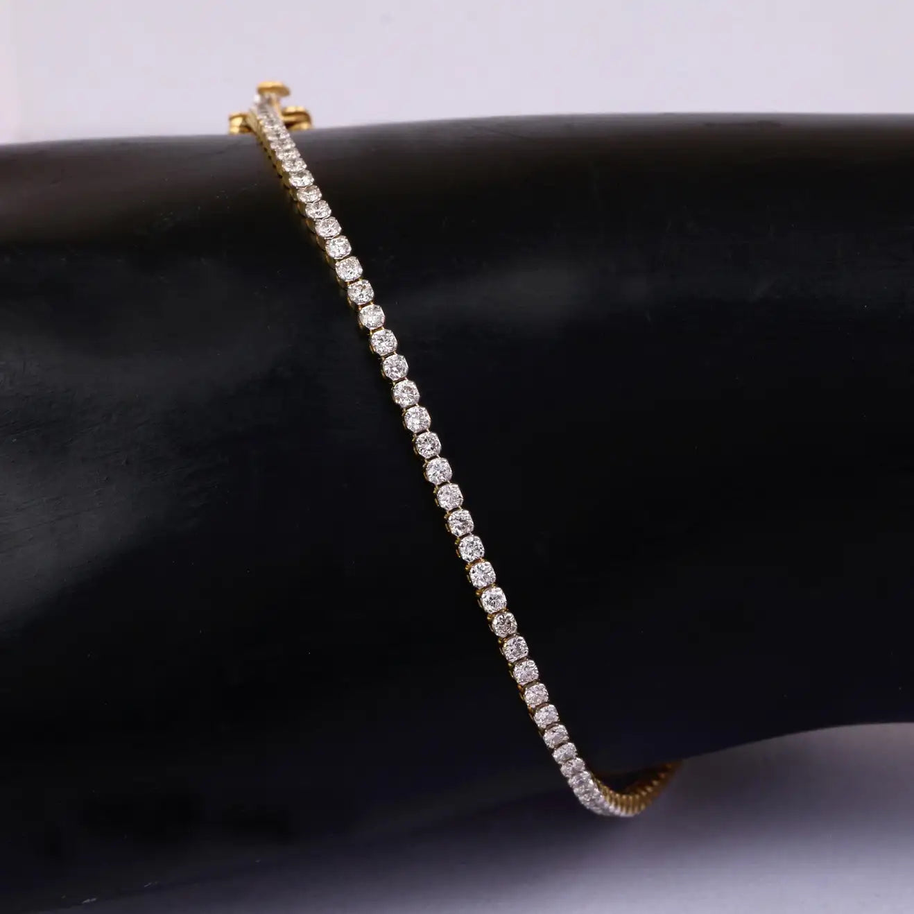 10K Gold Round 1.2ct Diamond Tennis Bracelet
