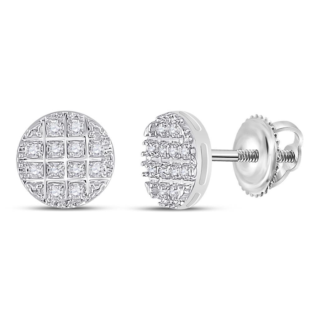 10k Gold .10 ct Diamond Cluster Earrings
