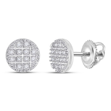 10k Gold .10 ct Diamond Cluster Earrings