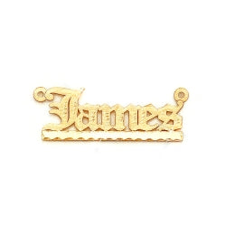 10kt Gold Single Plate Name Charm