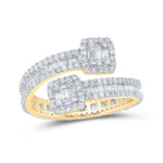 10k Gold Baguette 1.5 ct Diamond Cuff Ring