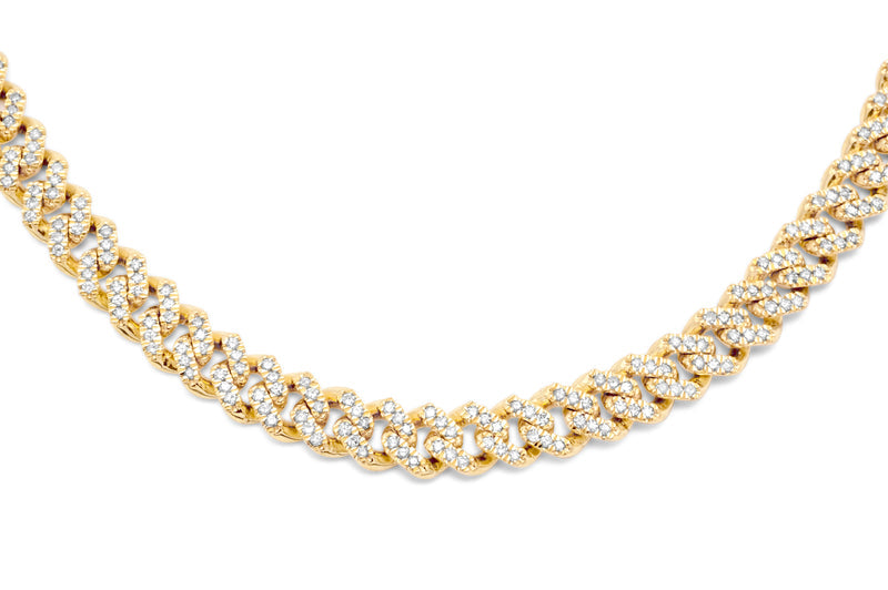 10kt Gold 4.5 ct Diamond Cuban link Chain