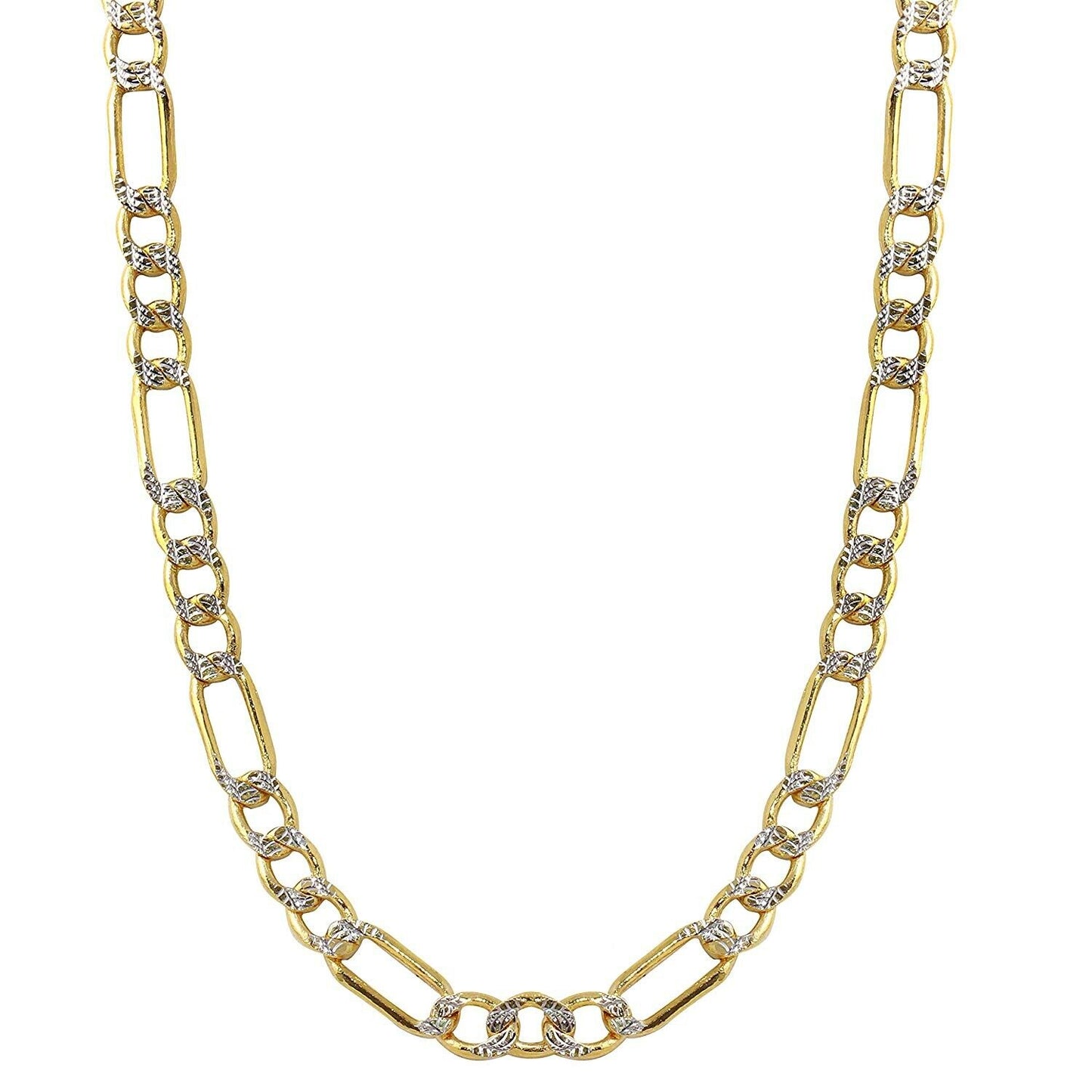 10k Gold Two-Tone Figaro Chain 4 mm - 6.5 mm