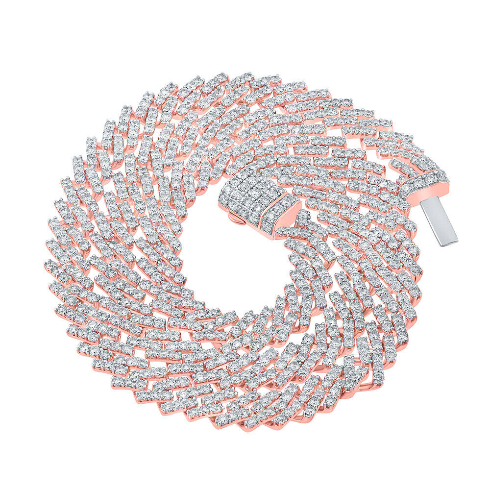 10kt Gold 17-3/4 Ct Diamond Cuban Link Chain