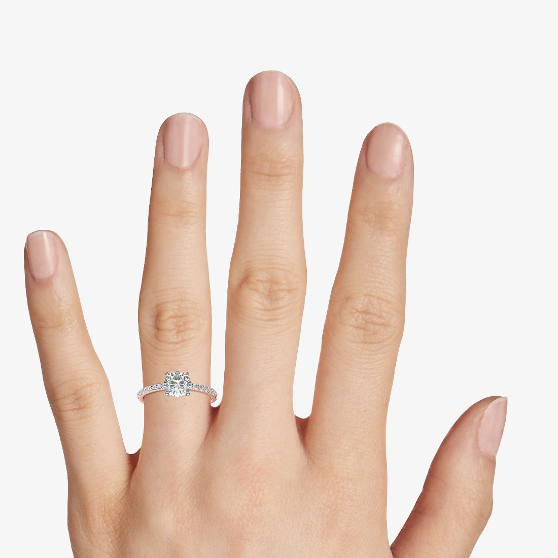 14kt Rose Gold 5/8th Ct Diamond Engagement Ring